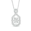 Thumbnail Image 1 of 3/4 CT. T.W. Composite Diamond Emerald-Shaped Frame Pendant in 14K White Gold