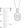 Thumbnail Image 1 of 3/4 CT. T.W. Composite Diamond Emerald-Shaped Frame Pendant in 14K White Gold