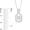 Thumbnail Image 2 of 3/4 CT. T.W. Composite Diamond Emerald-Shaped Frame Pendant in 14K White Gold