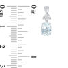 Thumbnail Image 2 of Oval Aquamarine and Diamond Accent Drop Earrings in Sterling Silver