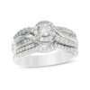 Thumbnail Image 1 of 3/4 CT. T.W. Diamond Crossover Frame Bridal Set in 14K White Gold