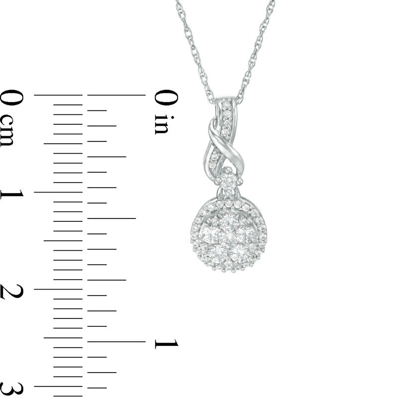 Main Image 2 of 1/3 CT. T.W. Composite Diamond Twist Pendant in 10K White Gold