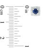 Thumbnail Image 2 of Blue Sapphire and 1/10 CT. T.W. Diamond Square Frame Stud Earrings in 10K White Gold
