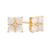 Thumbnail Image 1 of Quad Opal and Diamond Accent Stud Earrings in 10K Gold