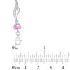 Thumbnail Image 2 of 5.0mm Heart-Shaped Lab-Created Pink Sapphire Cascading Beaded Flame Bracelet in Sterling Silver