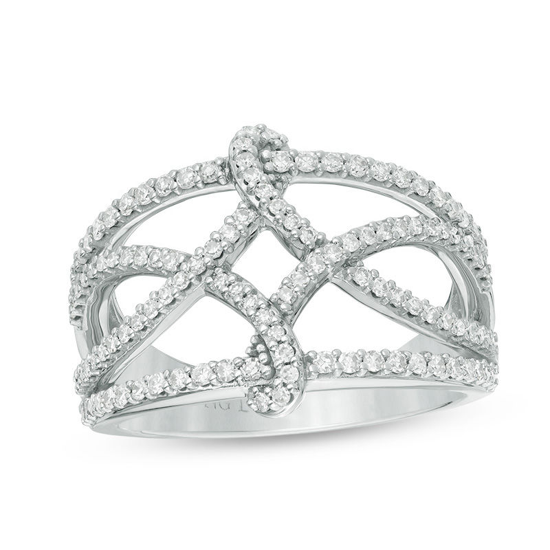 Main Image 1 of Vera Wang Love Collection 1/2 CT. T.W. Diamond Open Twist Ring in Sterling Silver