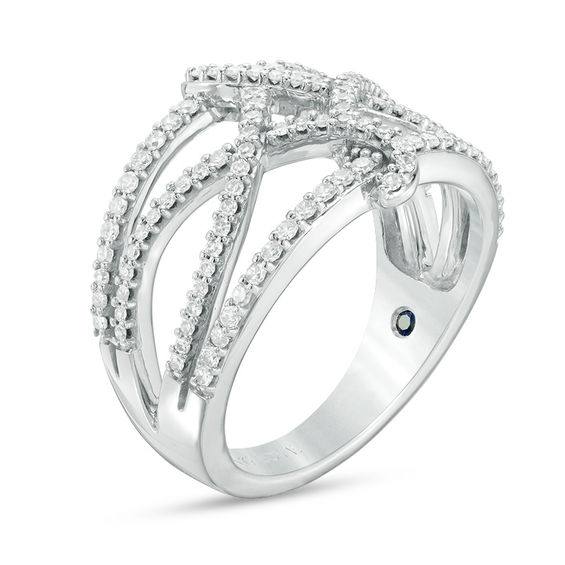 Vera Wang Love Collection 1/2 CT. T.w. Diamond Open Twist Ring in Sterling Silver