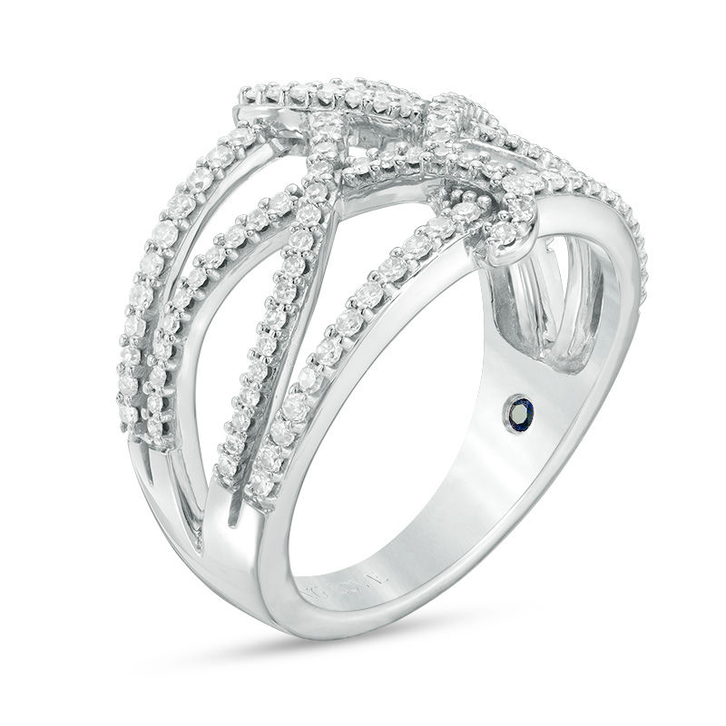 Main Image 2 of Vera Wang Love Collection 1/2 CT. T.W. Diamond Open Twist Ring in Sterling Silver