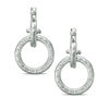 Thumbnail Image 2 of Vera Wang Love Collection 1/3 CT. T.W. Diamond and Princess-Cut Blue Sapphire Circle Drop Earrings in Sterling Silver