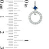 Thumbnail Image 3 of Vera Wang Love Collection 1/3 CT. T.W. Diamond and Princess-Cut Blue Sapphire Circle Drop Earrings in Sterling Silver