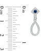 Thumbnail Image 1 of Vera Wang Love Collection 1/5 CT. T.W. Diamond and Princess-Cut Blue Sapphire Teardrop Earrings in Sterling Silver