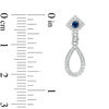 Thumbnail Image 2 of Vera Wang Love Collection 1/5 CT. T.W. Diamond and Princess-Cut Blue Sapphire Teardrop Earrings in Sterling Silver