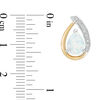 Thumbnail Image 1 of Pear-Shaped Lab-Created Opal and Diamond Accent Drop Earrings in Sterling Silver and 14K Gold