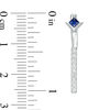 Thumbnail Image 1 of Vera Wang Love Collection Blue Sapphire and 0.18 CT. T.W. Diamond Stud Earrings with Drop Jackets in Sterling Silver