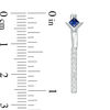Thumbnail Image 2 of Vera Wang Love Collection Blue Sapphire and 0.18 CT. T.W. Diamond Stud Earrings with Drop Jackets in Sterling Silver