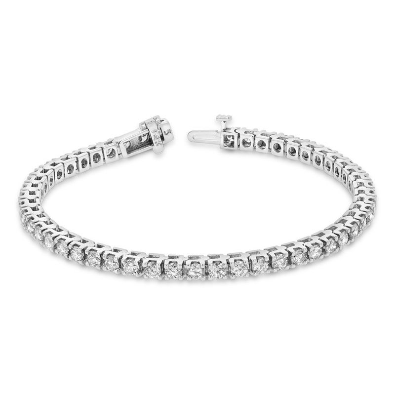 Zales Oval Citrine and Diamond Accent Tennis Bracelet in Sterling Silver -  7.5