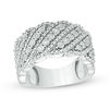 Thumbnail Image 1 of 1/6 CT. T.W. Diamond Wave Anniversary Band in 10K White Gold