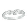 Thumbnail Image 0 of 1/4 CT. T.W. Baguette and Round Diamond Contour Anniversary Band in 14K White Gold