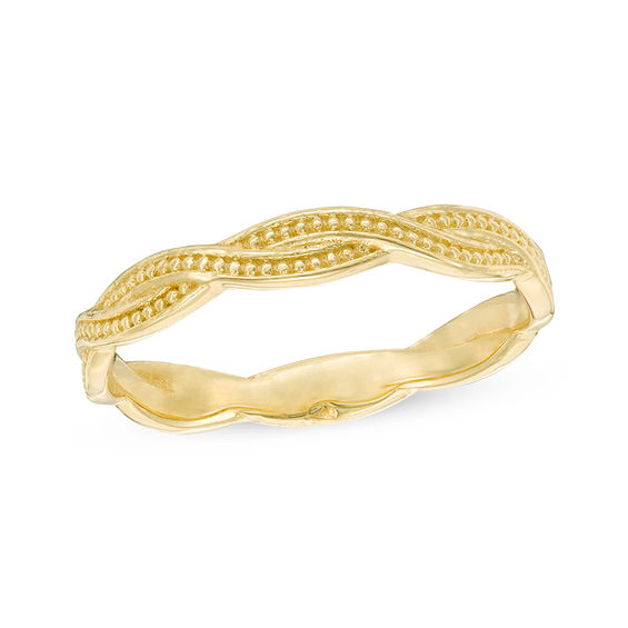 2.8mm Diamond-Cut Braid Wedding Band in 10K Gold - Size 6