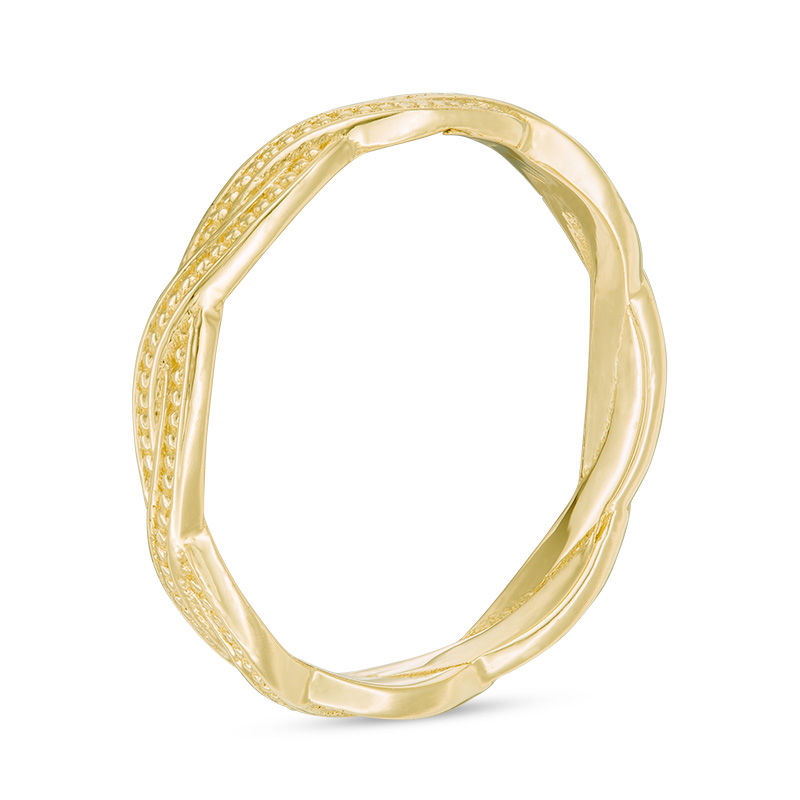 Main Image 2 of 2.8mm Diamond-Cut Braid Wedding Band in 10K Gold - Size 6