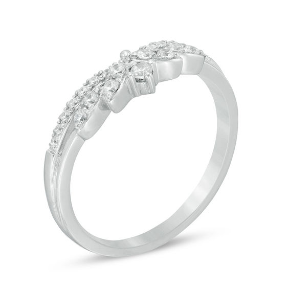 1/4 CT. T.w. Diamond Crown Contour Anniversary Band in 14K White Gold