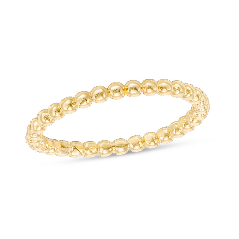 Main Image 1 of 1.7mm Diamond-Cut Beaded Wedding Band in 10K Gold - Size 6