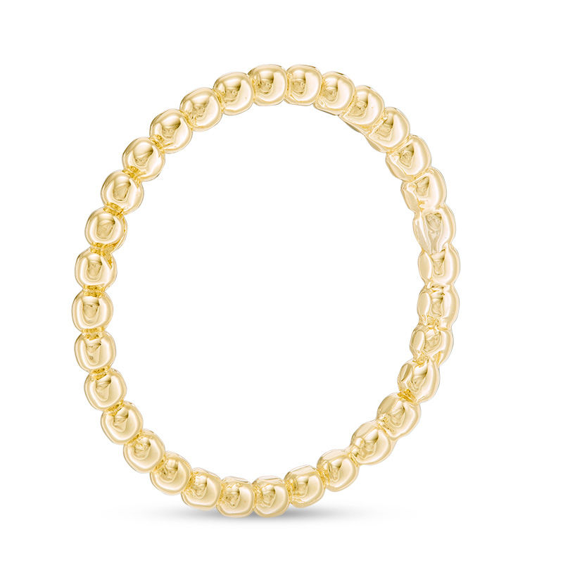 Main Image 2 of 1.7mm Diamond-Cut Beaded Wedding Band in 10K Gold - Size 6