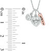 Thumbnail Image 2 of 1/10 CT. T.W. Diamond Three-Charm Pendant in Sterling Silver with 14K Rose Gold Plate