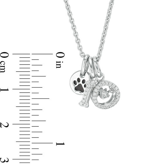 1/10 CT. T.w. Diamond Dog Charm Pendant in Sterling Silver