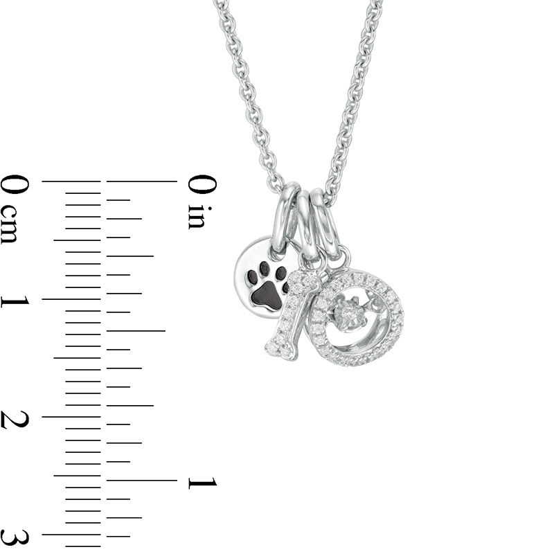 1/10 CT. T.W. Diamond Dog Charm Pendant in Sterling Silver