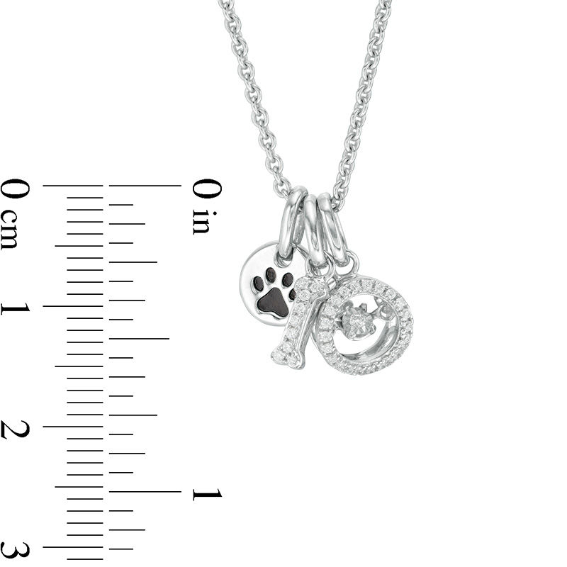 Main Image 2 of 1/10 CT. T.W. Diamond Dog Charm Pendant in Sterling Silver