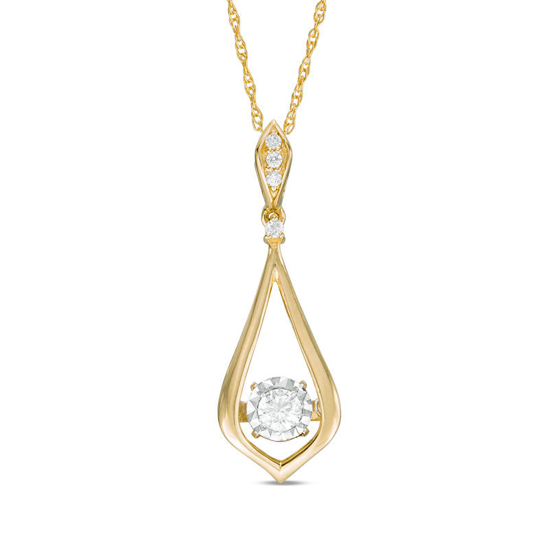 Main Image 1 of 1/6 CT. T.W. Diamond Teardrop Pendant in 10K Gold