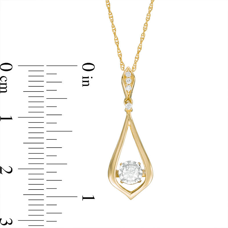 Main Image 2 of 1/6 CT. T.W. Diamond Teardrop Pendant in 10K Gold