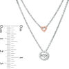 Thumbnail Image 1 of 1/10 CT. T.W. Diamond Double Strand Necklace in Sterling Silver and 14K Rose Gold Plate
