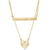 Thumbnail Image 1 of 1/10 CT. Diamond Heart and Bar Layered Necklace in 10K Gold - 21"