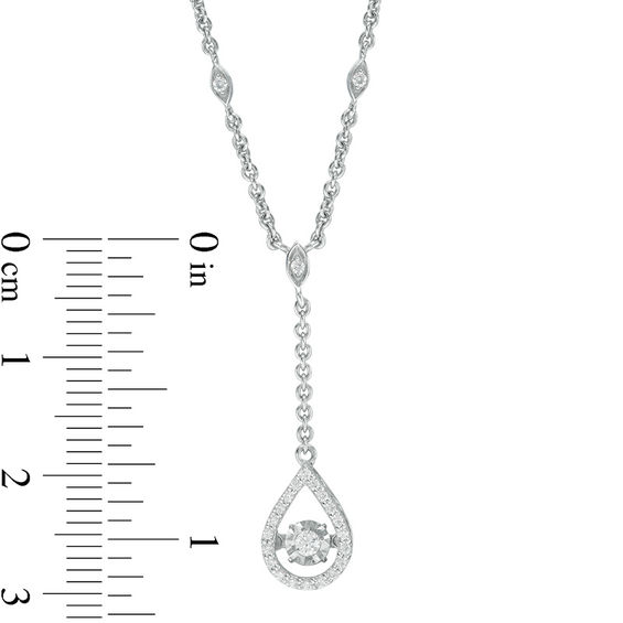 1/5 CT. T.w. Diamond Pear-Shaped "Y" Necklace in Sterling Silver
