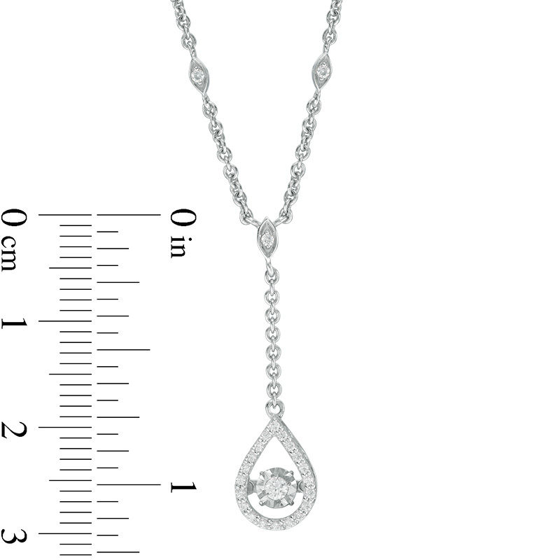 Main Image 2 of 1/5 CT. T.W. Diamond Pear-Shaped "Y" Necklace in Sterling Silver