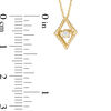 Thumbnail Image 2 of Diamond Accent Solitaire Kite-Shaped Beaded Frame Pendant in 10K Gold