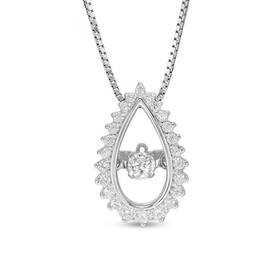 1/6 CT. T.w. Diamond Pear-Shaped Frame Pendant in 10K White Gold