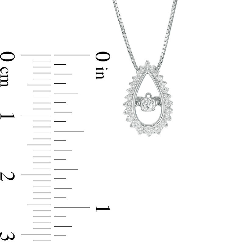 Main Image 2 of 1/6 CT. T.W. Diamond Pear-Shaped Frame Pendant in 10K White Gold