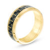 Thumbnail Image 1 of Men's 8.0mm Comfort Fit Carbon Fiber Yellow IP Stainless Steel Band - Size 10