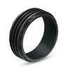 Thumbnail Image 2 of 8.0mm Three Grooved Grey IP Stainless Steel Band - Size 10