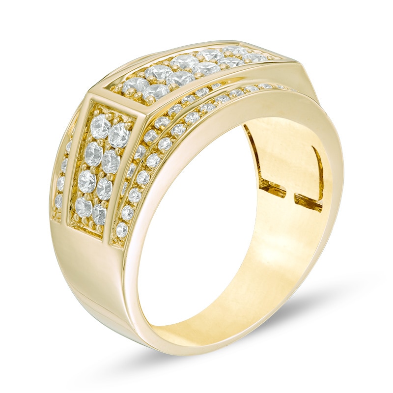 Men's 1-1/2 CT. T.W. Rectangle Multi-Diamond Ring in 10K Gold