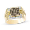 Thumbnail Image 1 of Men's 1 CT. T.W. Composite Enhanced Yellow, Champagne and White Diamond Square Top Ring in 10K Gold