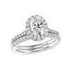 Thumbnail Image 0 of 3/4 CT. T.W. Oval Diamond Frame Bridal Set in 14K White Gold