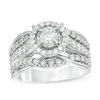 Thumbnail Image 1 of 1 CT. T.W. Diamond Frame Multi-Row Engagement Ring in 10K White Gold