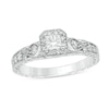 Thumbnail Image 1 of 1/2 CT. T.W. Princess-Cut Diamond Frame Vintage-Style Engagement Ring in 10K White Gold