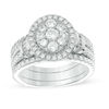 Thumbnail Image 1 of 1-1/2 CT. T.W. Composite Diamond Frame Collar Bridal Set in 14K White Gold