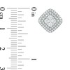 Thumbnail Image 3 of 1 CT. T.W. Cushion Multi-Diamond Double Frame Stud Earrings in 10K White Gold