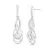 Thumbnail Image 1 of 1/10 CT. T.W. Diamond Twist Flame Drop Earrings in Sterling Silver